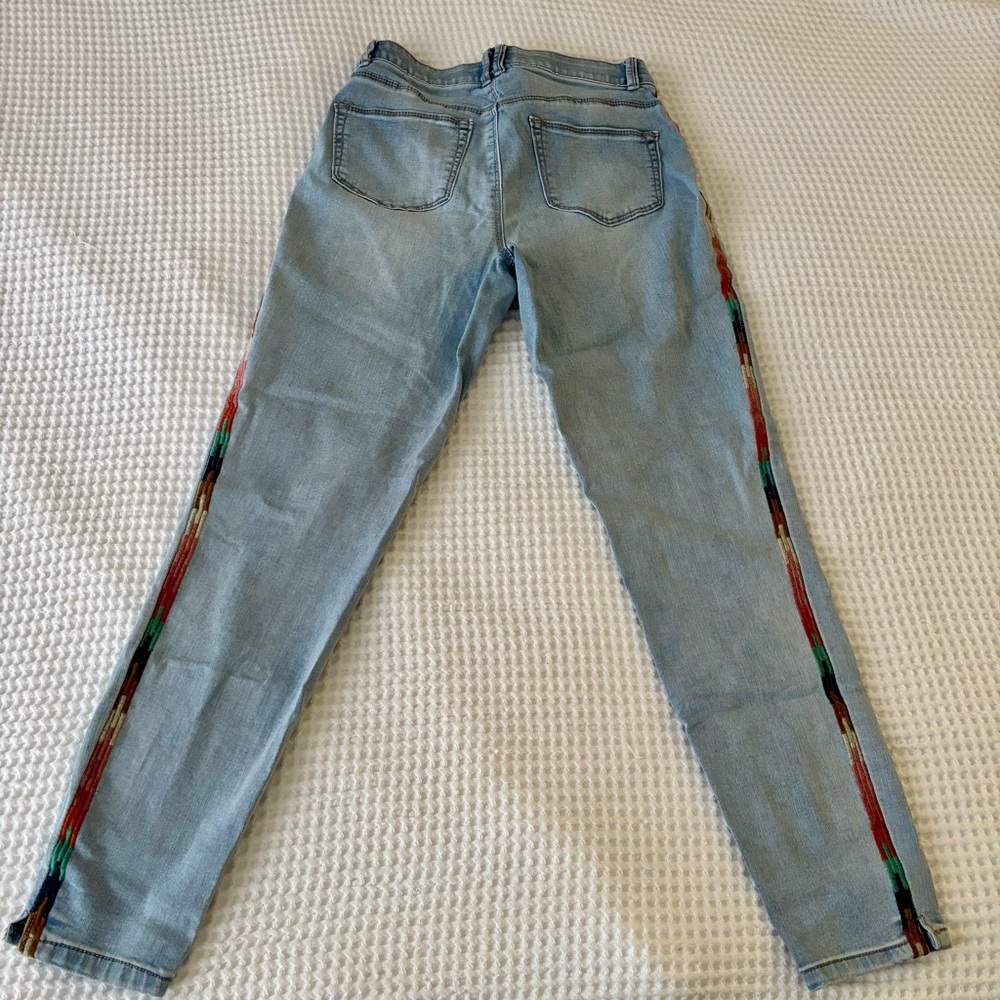 Knox Rose Light Blue Jeans with Colorful Side Stripes